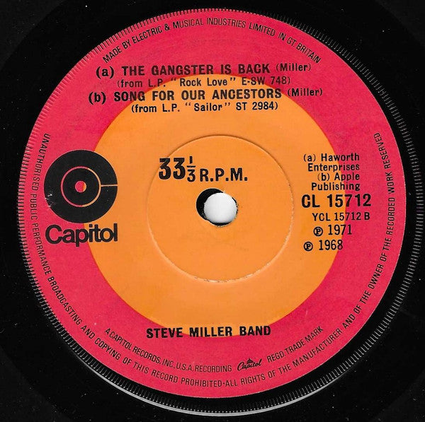 The Steve Miller Band* : My Dark Hour  (7", Single)