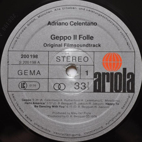 Adriano Celentano : Geppo Il Folle (LP, Album)