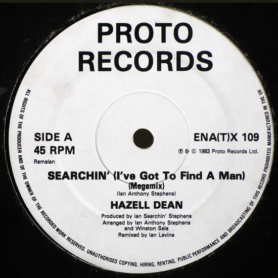 Hazell Dean : Searchin' (I've Got To Find A Man) (12")