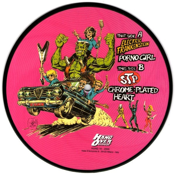 Electric Frankenstein / Thee S.T.P. : Porno Girl / Chrome-Plated Heart (7", Single, Pic)