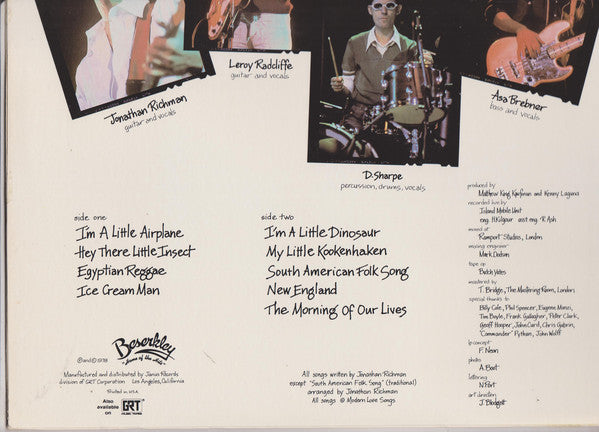 Jonathan Richman & The Modern Lovers : 'Live' (LP, Album)