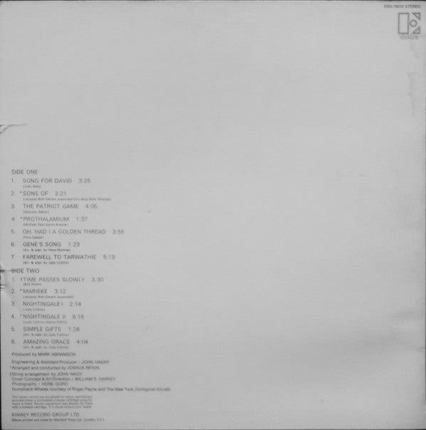 Judy Collins : Whales And Nightingales (LP, Album)