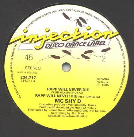 MC Shy D : Rapp Will Never Die (12", Maxi)