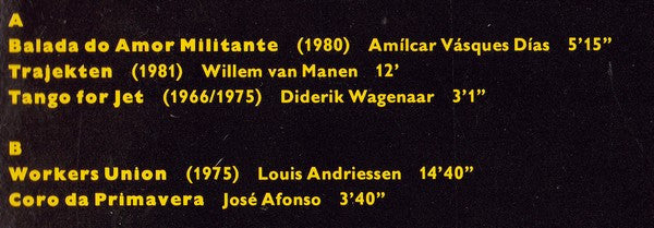 Orkest De Volharding : Met Stukken Van Afonso, Andriessen, Van Manen, Vásques Días En Wagenaar (LP, Album)