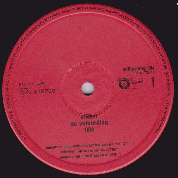 Orkest De Volharding : Met Stukken Van Afonso, Andriessen, Van Manen, Vásques Días En Wagenaar (LP, Album)