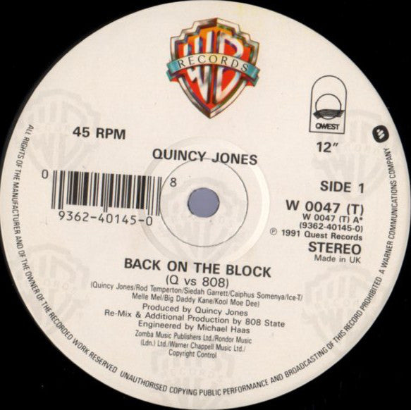 Quincy Jones : Back On The Block (12")