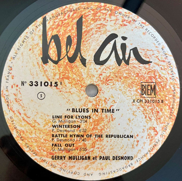 Gerry Mulligan & Paul Desmond : Blues In Time (LP, Album, Mono, RE)