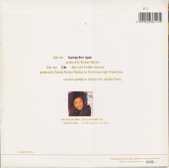 Natalie Cole : Starting Over Again (7", Single)