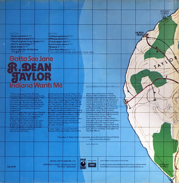R. Dean Taylor : Indiana Wants Me (LP, Comp)