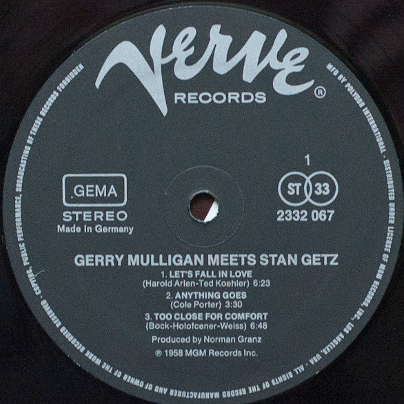 Gerry Mulligan Meets Stan Getz : Gerry Mulligan Meets Stan Getz (LP, Album, RE)