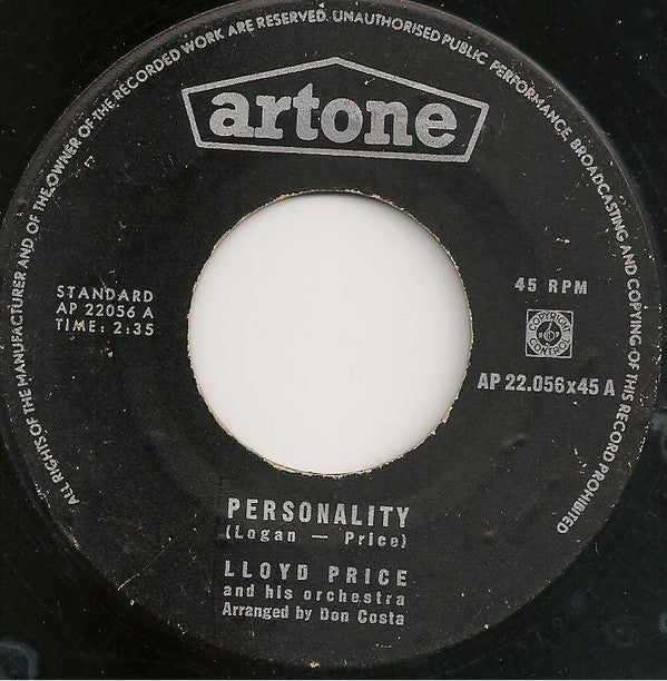 Lloyd Price And His Orchestra : Personality / Have You Ever Had The Blues (7", Single)