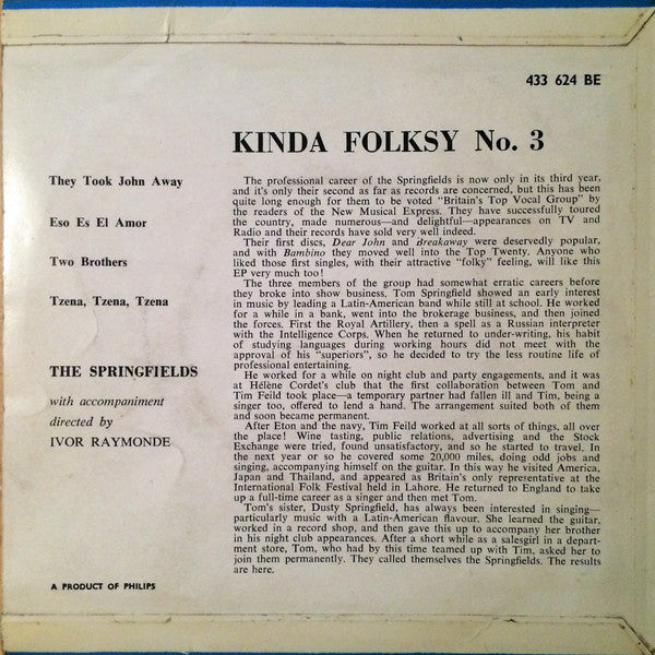 The Springfields : Kinda Folksy Number Three (7", EP)