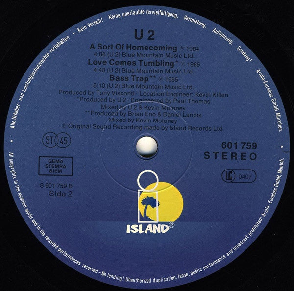 U2 : The Unforgettable Fire (12", Maxi)