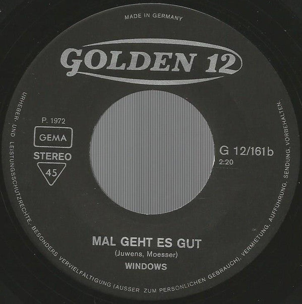 Windows (2) : ...Und Dabei Lieben Wir Uns Wir Zwei / Mal Geht Es Gut (7", Single)