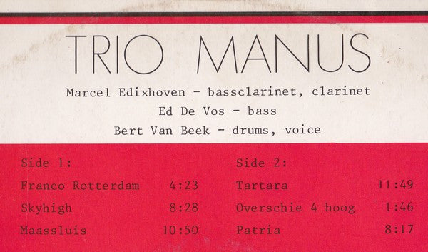 Trio Manus : Trio Manus (LP, RM)