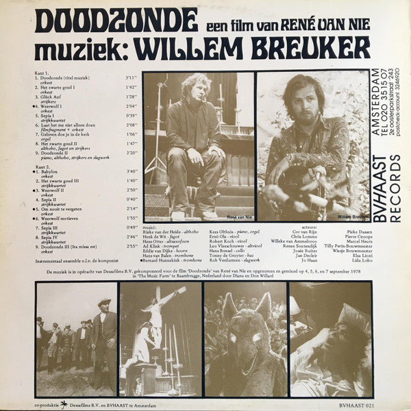 Willem Breuker : Doodzonde (Een Film Van René Van Nie) (LP, Mono)