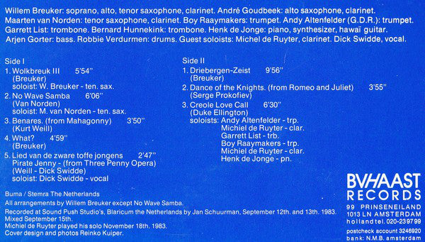 Willem Breuker Kollektief : Driebergen - Zeist (LP)