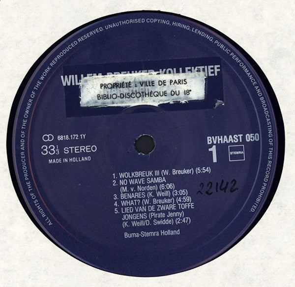 Willem Breuker Kollektief : Driebergen - Zeist (LP)