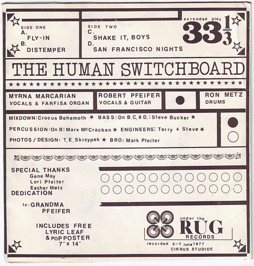The Human Switchboard : Fly-In (7", EP, RP, Yel)