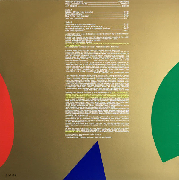 Wolter Wierbos / Paul Van Kemenade / Jan Kuiper : Live In Montreal (LP)