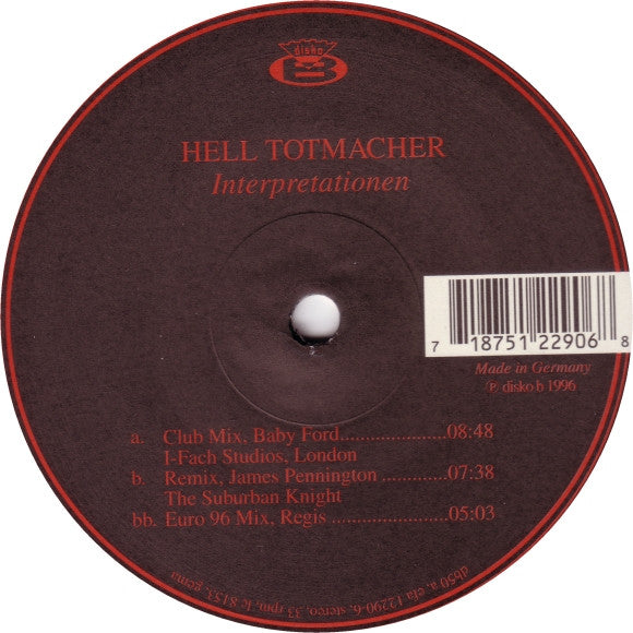 Hell : Totmacher Interpretationen (12")