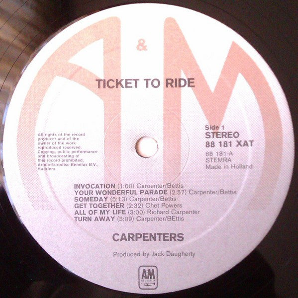 Carpenters : Ticket To Ride (LP, Album, RE)