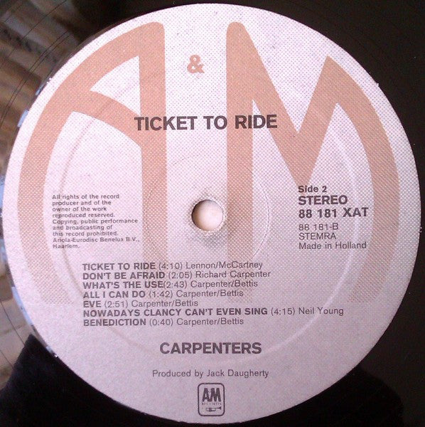 Carpenters : Ticket To Ride (LP, Album, RE)