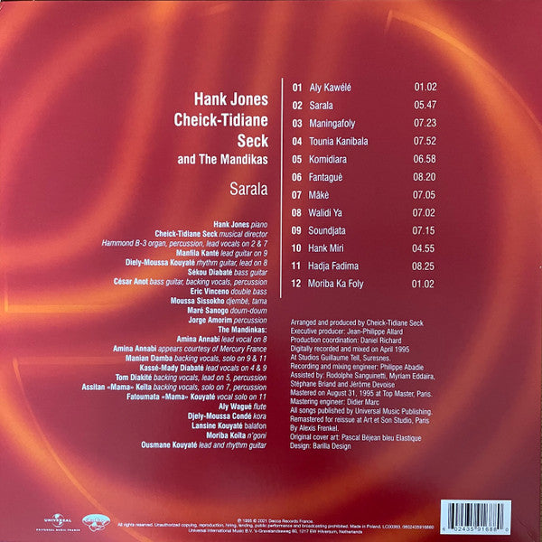 Hank Jones Meets Cheick Tidiane Seck And The Mandinkas : Sarala (2xLP, Album, RE)