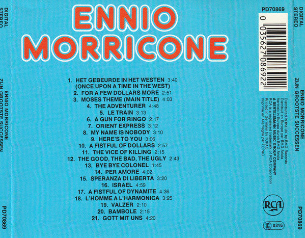 Ennio Morricone : Zijn Grootste Successen (CD, Comp)