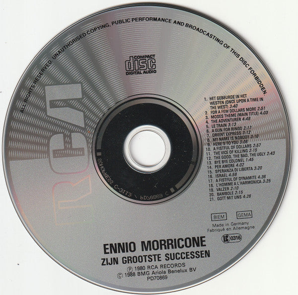 Ennio Morricone : Zijn Grootste Successen (CD, Comp)
