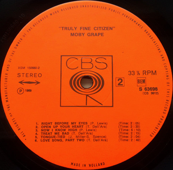 Moby Grape : Truly Fine Citizen (LP, Album)