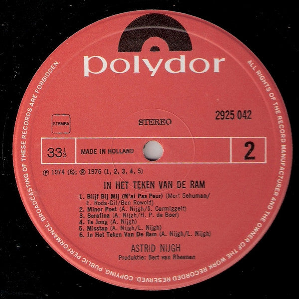Astrid Nijgh : In Het Teken Van De Ram (LP, Album)