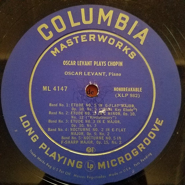 Oscar Levant : Oscar Levant Plays Chopin (LP)