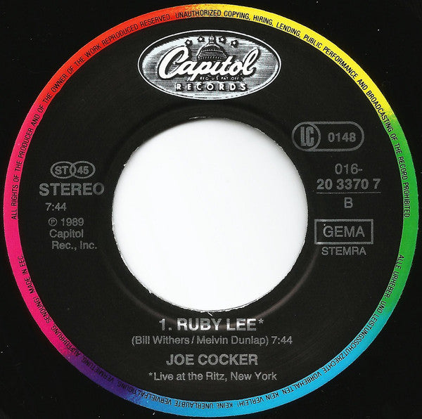 Joe Cocker : When The Night Comes (7", Single)