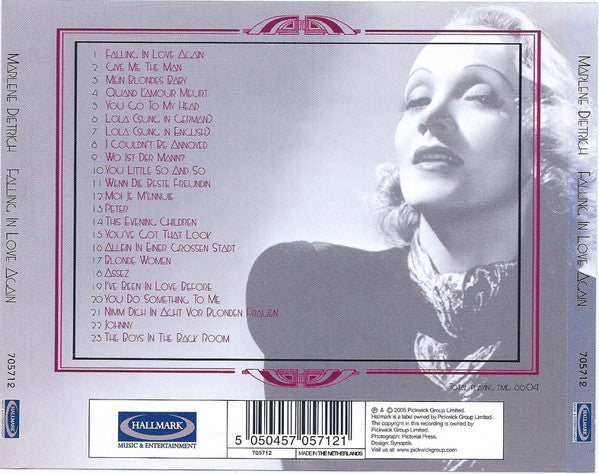 Marlene Dietrich : Falling In Love Again (CD, Comp, Mono, RE)