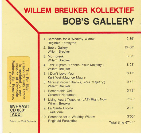 Willem Breuker Kollektief : Bob's Gallery (CD, Album)
