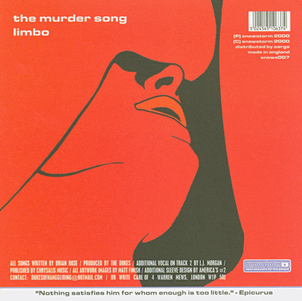 The Dukes Of Hang-gliding : The Murder Song (7", Single, Red)