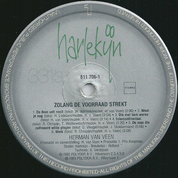 Herman van Veen : Zolang De Voorraad Strekt (LP, Album, RE)