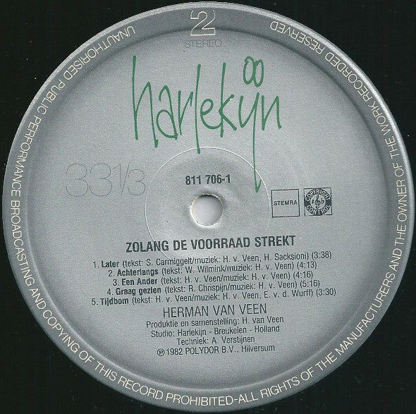 Herman van Veen : Zolang De Voorraad Strekt (LP, Album, RE)