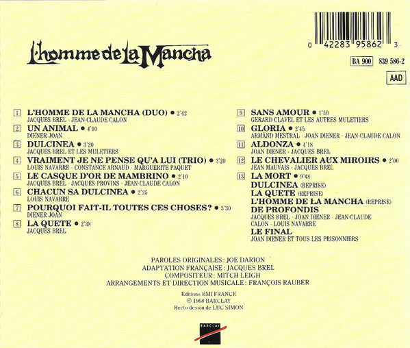 Jacques Brel, Joan Diener : L'homme De La Mancha (CD, Album, RE)