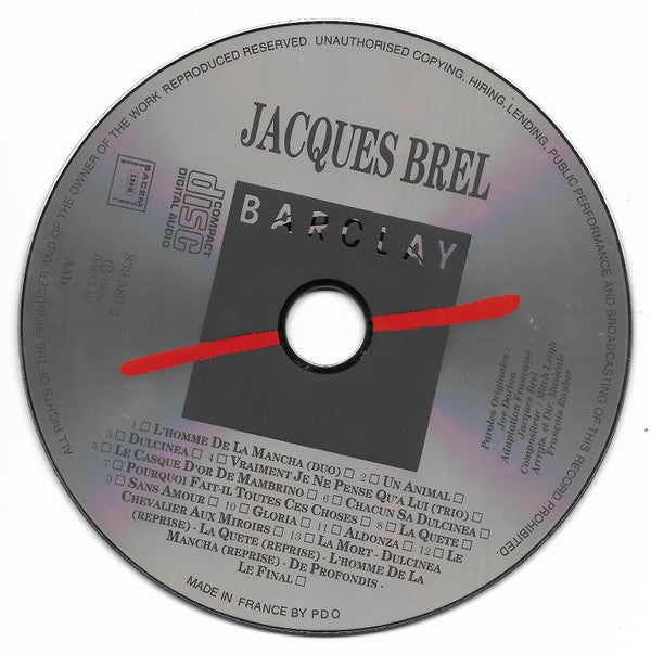 Jacques Brel, Joan Diener : L'homme De La Mancha (CD, Album, RE)