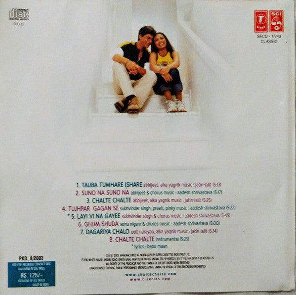 Jatin Lalit & Aadesh Shrivastava, Javed Akhtar : Chalte Chalte (CD)