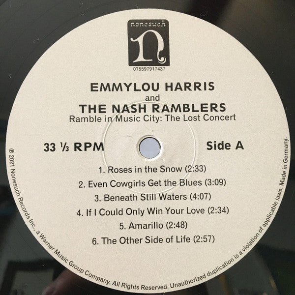 Emmylou Harris And The Nash Ramblers : Ramble In Music City: The Lost Concert (2xLP, Album)
