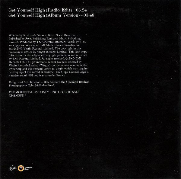 The Chemical Brothers : Get Yourself High (CD, Single, Promo, Car)