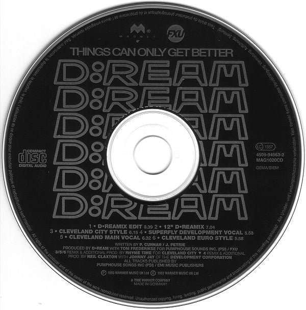 D:Ream : Things Can Only Get Better (CD, Maxi)