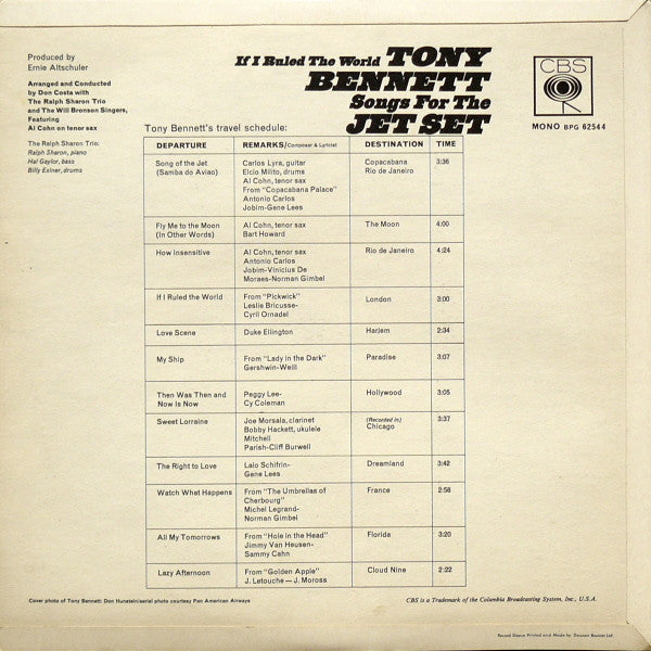 Tony Bennett : If I Ruled The World (Songs For The Jet Set) (LP, Album, Mono)
