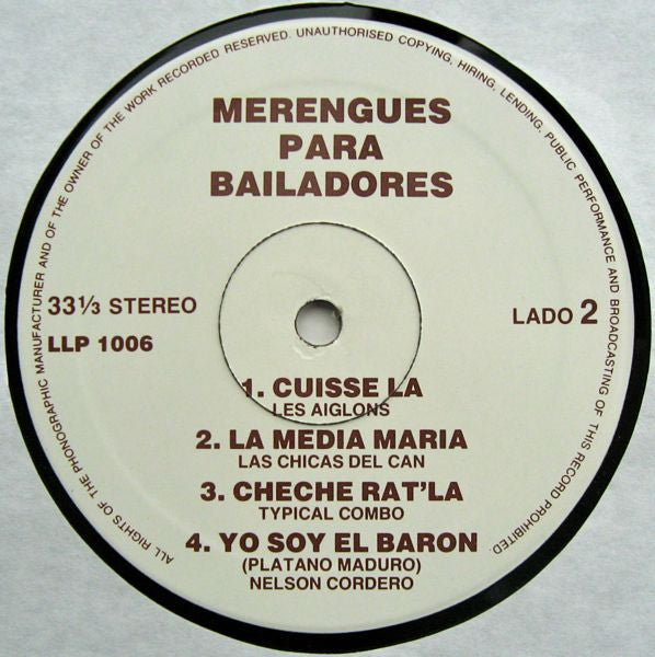 Various : Merengues Para Bailadores (LP, Comp)