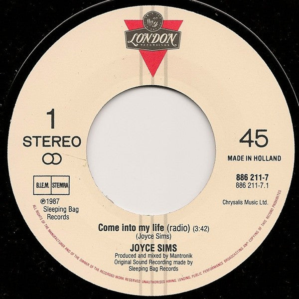 Joyce Sims : Come Into My Life (7", Single)