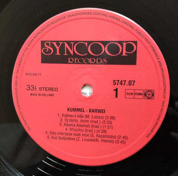 Kummel : Karwei (LP)