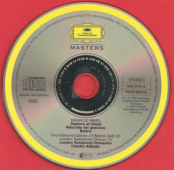 Maurice Ravel - London Symphony Orchestra, Claudio Abbado : Boléro / Daphnis Et Chloë / Alborada Del Gracisoso (CD, Album, Comp)